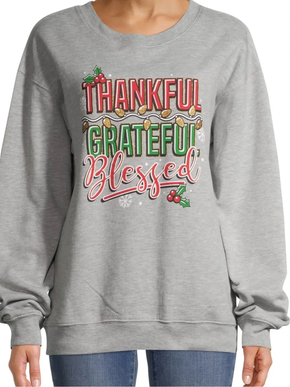Holiday 'Thankful Grateful Blessed' Sweatshirt